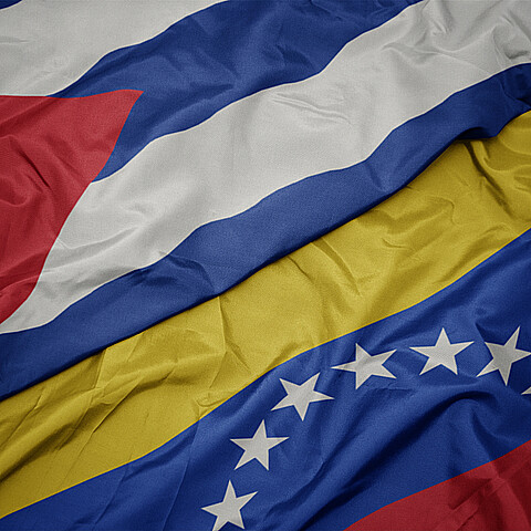 Bandera de Cuba y Venezuela