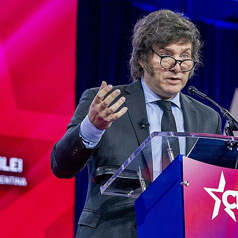 El presidente de Argentina, Javier Milei, durante la Conferencia de Acción Política Conservadora (CPAC) 2024 en National Harbor, Maryland, EE.UU