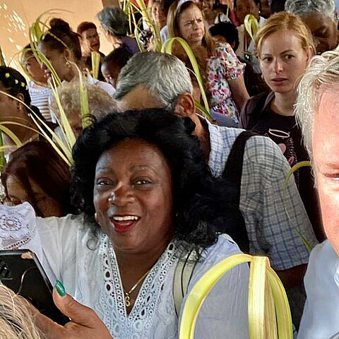 Berta Soler en Iglesia de Santa Rita, en La Habana