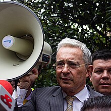 El expresidente conservador de Colombia (2010 - 2018), Álvaro Uribe Vélez