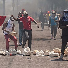 Protestas en Puerto Príncipe (Haití).