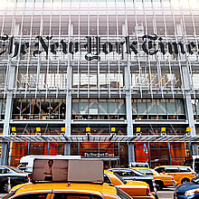 The New York Times building headquarters in Manhattan, New York City