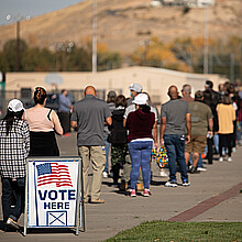 Line of voters in Sparks, Nevada on Nov. 4, 2020