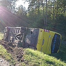 Bus rolled over