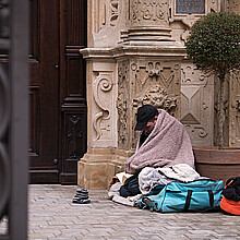 Man outside of church 