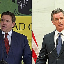 Florida Governor Ron DeSantis and California Governor Gavin Newsom