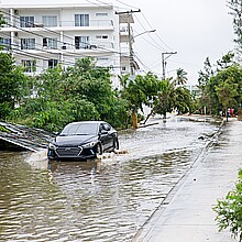 Flooding in Punta Cana, Dominican Republic from Hurricane Fiona