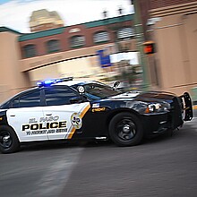 El Paso police vehicle in hot pursuit