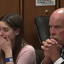 Mackenzie Shirilla breaks down into tears in court after she hears the verdict on Aug 14, 2023