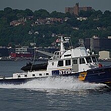 NYPD boat provides security in New York Harbor