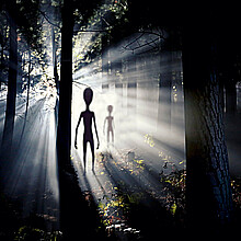 Stock photo of alien image in forest