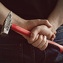 Man holding hammer