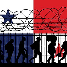 Collage depicting Panamanian immigration crisis