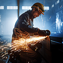 Stock photo of steel worker