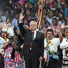 Ceremony celebrating newly elected Andres Manuel Lopez Obrador on December 01, 2018 in Mexico City