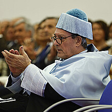 Paul Auster, durante su nombramiento como doctor honoris causa por la Universidad Autónoma de Madrid