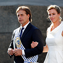 Foto del presidente de Uruguay, Luis Lacalle Pou, y su ahora exesposa Lorena Ponce de León. 