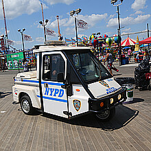 The NYPD provides security at Coney Island Boardwalk in Brooklyn