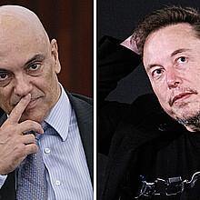 Brazilian Supreme Court Chief Justice Alexandre de Moraes and X CEO Elon Musk