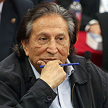 Former president Alejandro Toledo attends the reading of his sentence this Monday, in Lima (Peru).